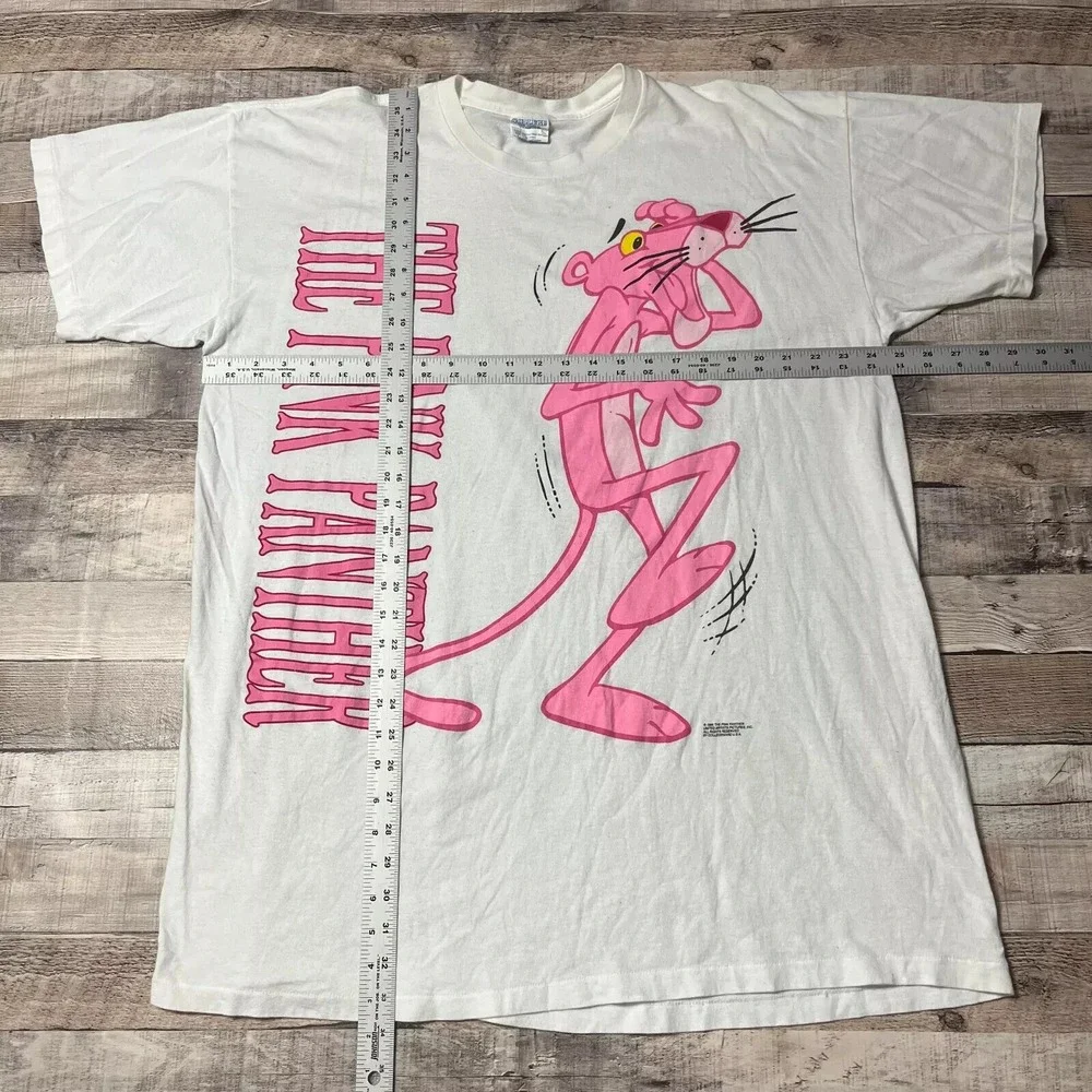 Pink Panther Shirt Adult One Size White Vintage 1996 90s Clues AOP TV Series